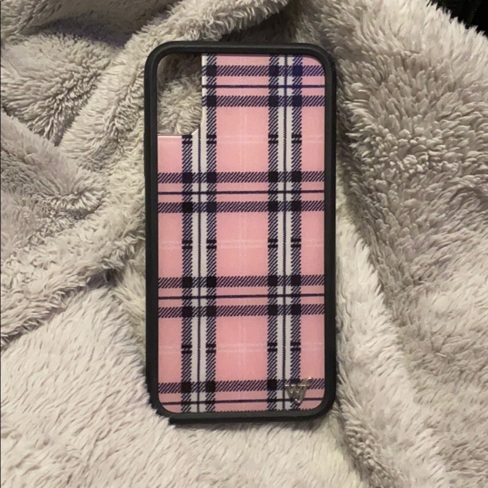Wildflower case (Pink Plaid) I phone x